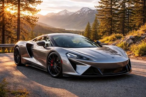 Luxury Sports Car in the Mountains